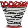 Patty L krukke 30 x 26,5 cm, rød/zebramønster