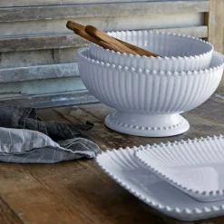 Pearl serveringsfat large, hvit