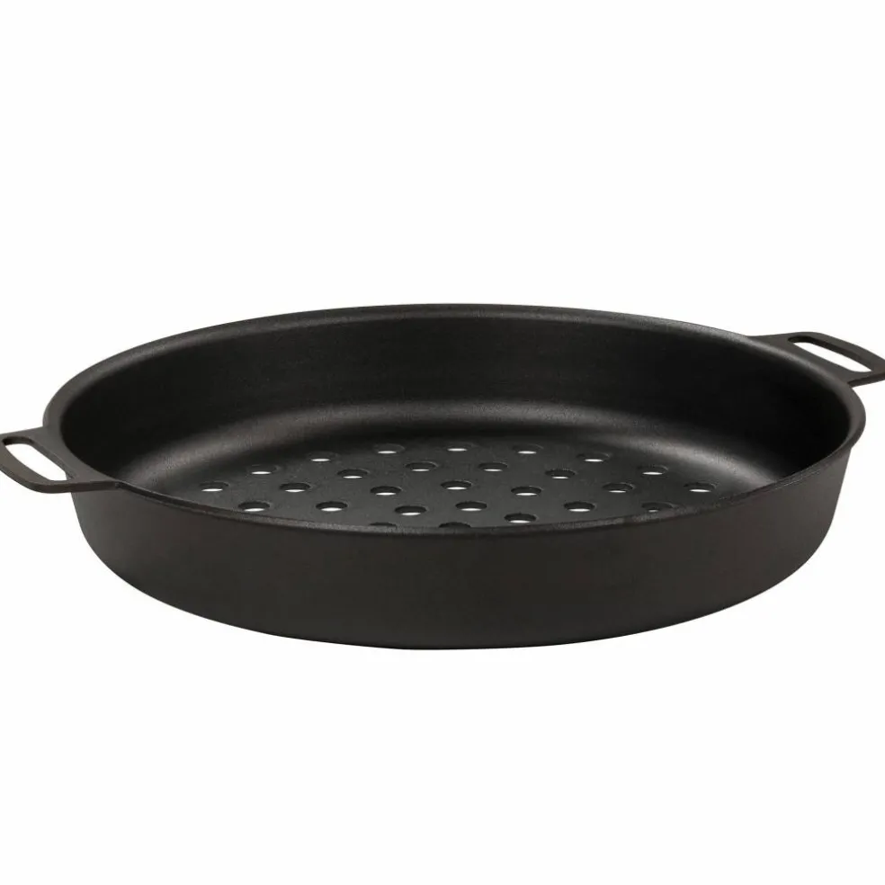 Perforert grillform, Ø24 cm, karbonstål