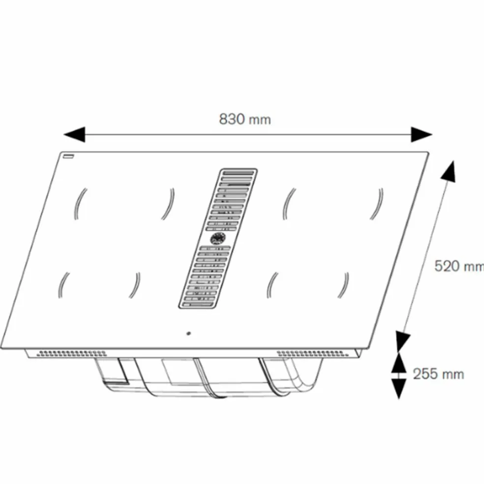 P804ICH30NP Induksjonstopp med integrert ventilator 83 cm, 4 soner