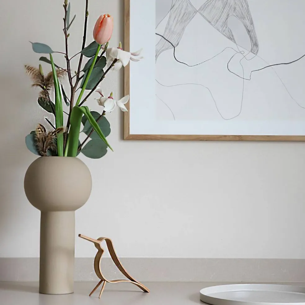 Pillar vase, 32 cm, sand