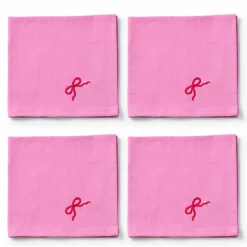 Pink Bow serviett 40×40 cm 4-pakning, rosa