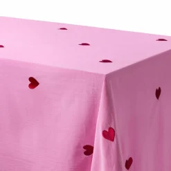 Pink Hearts duk 250×145 cm, rosa
