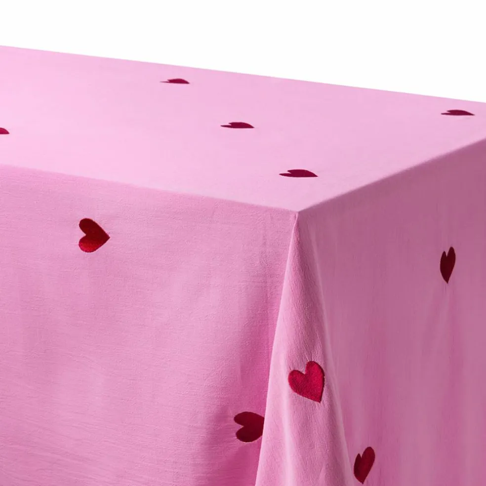Pink Hearts duk 250×145 cm, rosa