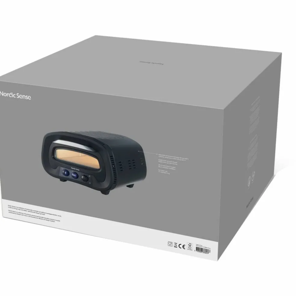 Pizzaovn elektrisk 1700 watt, svart