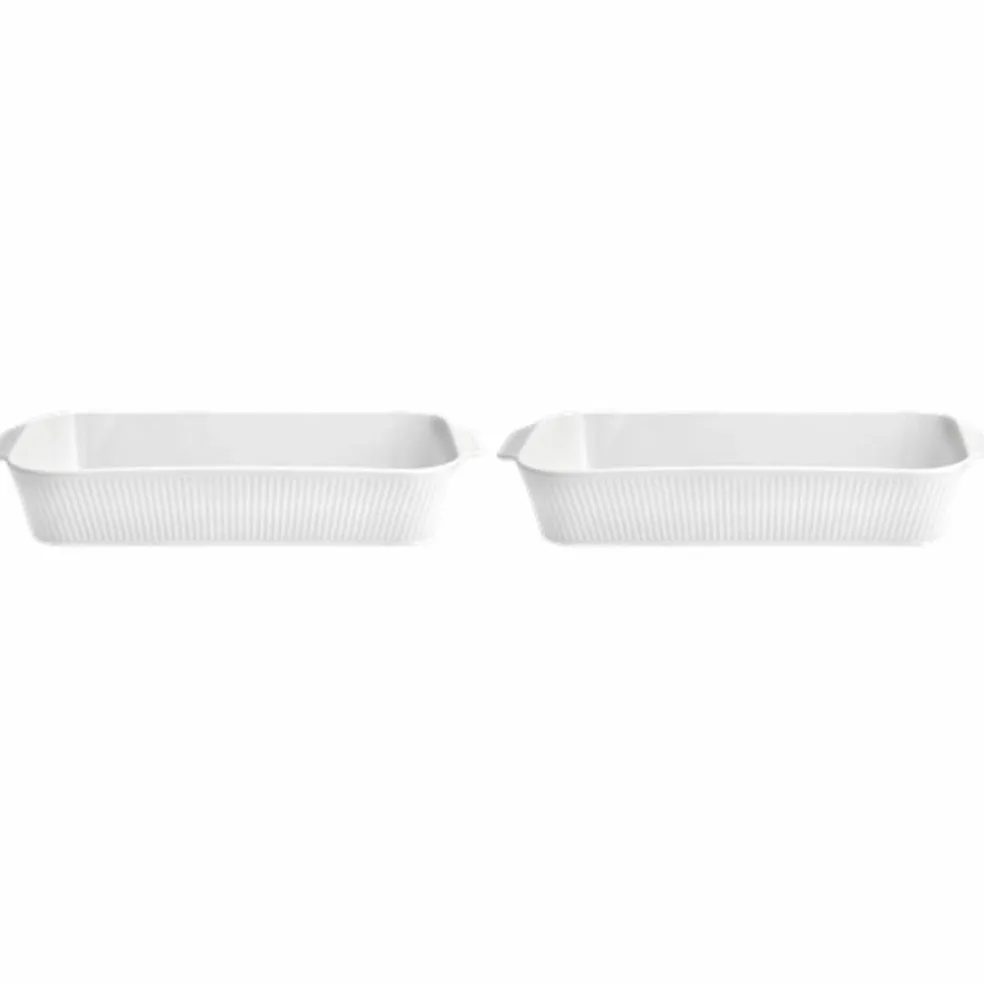 Plissé ildfaste former 35 × 19 centimeter 2-pakning, hvit