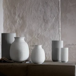 Porcelæn Curve Vase 12,5 cm. hvit håndlaget porselen