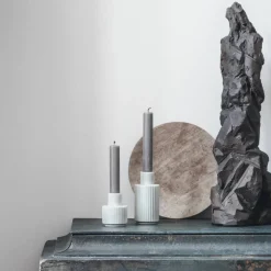 Porselæn Kronelysestake 7cm Hvit