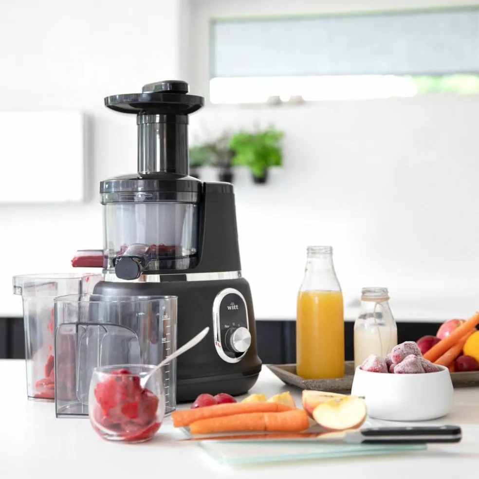 Premium slow juicer, svart