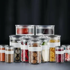 Presso oppbevaringsbokser 12 deler, transparent