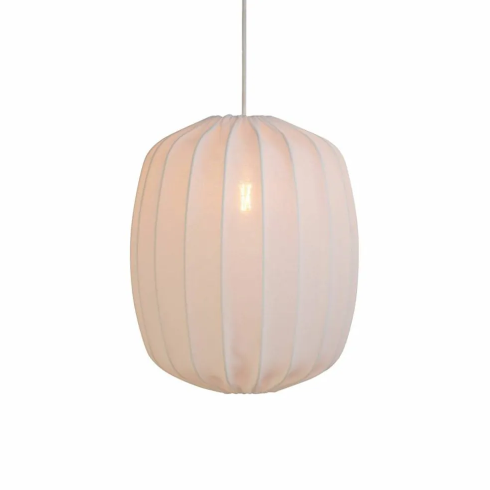 Prisma taklampe i lin 25 cm, hvit