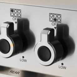 PRO126G2ENET2 Professional gasskomfyr 120 cm med 6 brennere, elektrisk stekebord og 2 ovner, svart