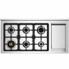 PRO126G2EXT2 Professional gasskomfyr 120 cm med 6 brennere, elektrisk stekebord og 2 ovner, rustfritt stål