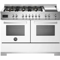PRO126G2EXT2 Professional gasskomfyr 120 cm med 6 brennere, elektrisk stekebord og 2 ovner, rustfritt stål