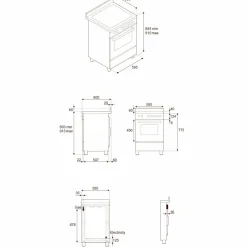 PRO64I1EBIT2 Professional induksjonskomfyr 60 cm med 4 soner og 1 ovn, hvit