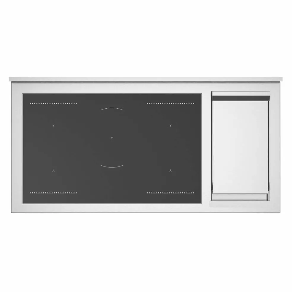 PRO125I2EBIT2 Professional induksjonskomfyr 120 cm med 5 soner, elektrisk stekebord og doble ovner, hvit