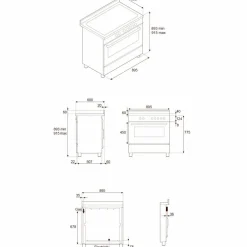PRO95I1EBIT2 Professional induksjonskomfyr 90 cm med 5 soner og 1 ovn, hvit