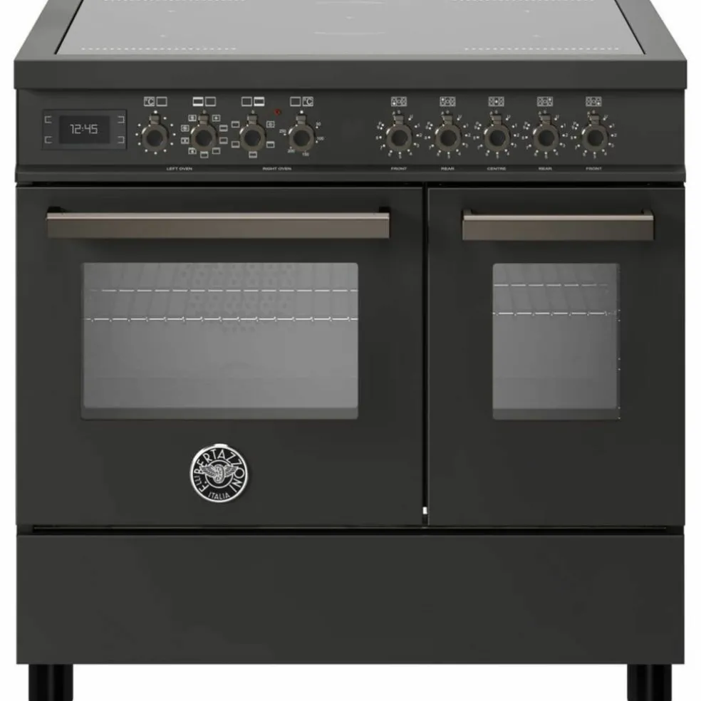 PRO95I2ENET Professional induksjonskomfyr med dobbelovn 90 cm, Svart