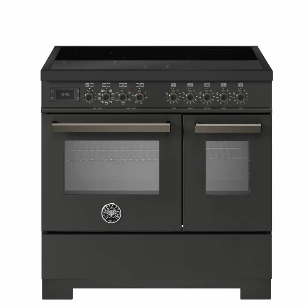 PRO95I2EROT2 Professional induksjonskomfyr 90 cm med 5 soner og 2 ovner, rød