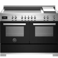 PRO125I2EROT2 Professional induksjonskomfyr 120 cm med 5 soner, elektrisk stekebord og 2 ovner, rød