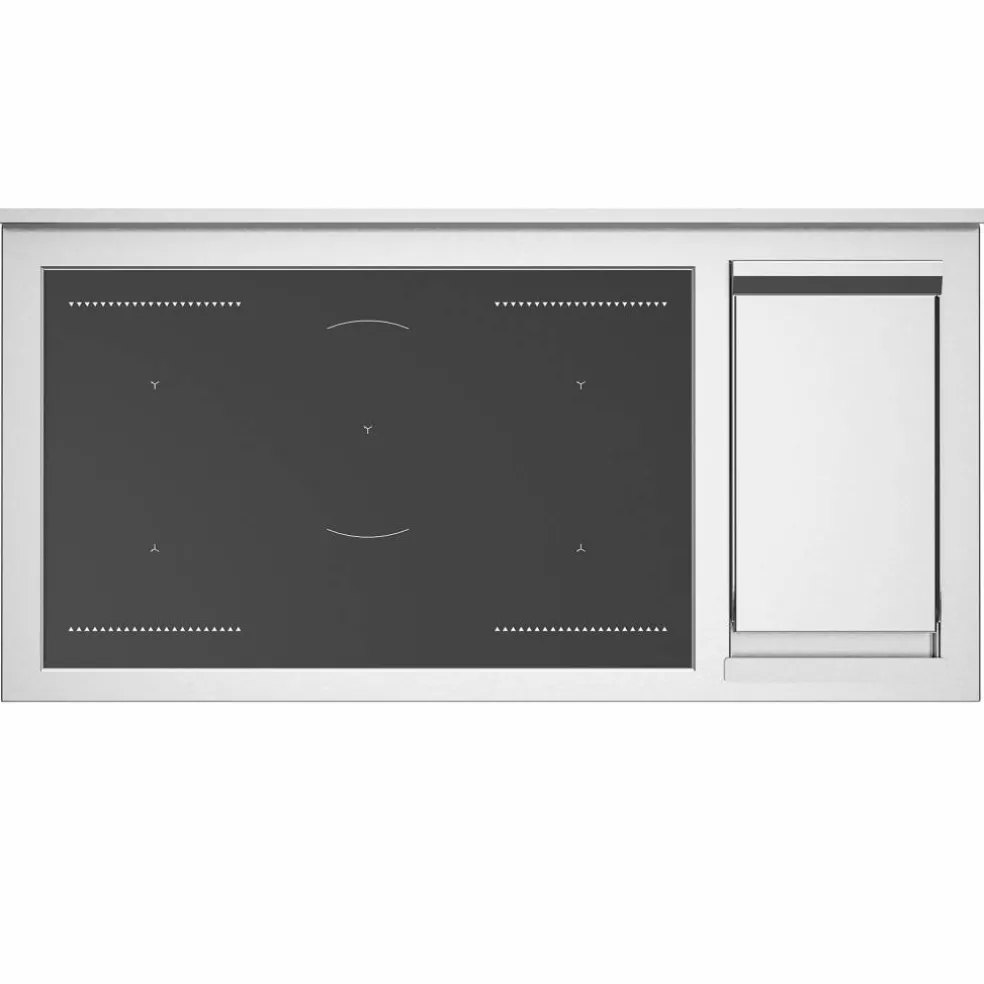 PRO125I2EROT2 Professional induksjonskomfyr 120 cm med 5 soner, elektrisk stekebord og 2 ovner, rød