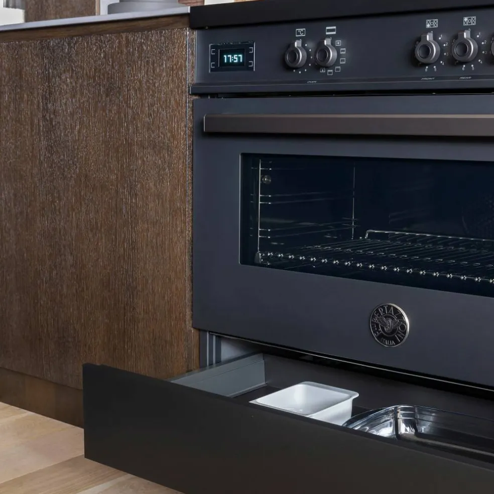 PRO95I1EXT Professional induksjonskomfyr med ovn 90 cm, Rustfritt Stål
