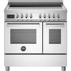 PRO95I2EXT Professional induksjonskomfyr med dobbelovn 90 cm, Rustfritt Stål