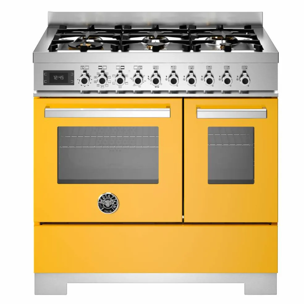 PRO96L2EART2 Professional gasskomfyr 90 cm med 6 brennere og 2 ovner, oransje