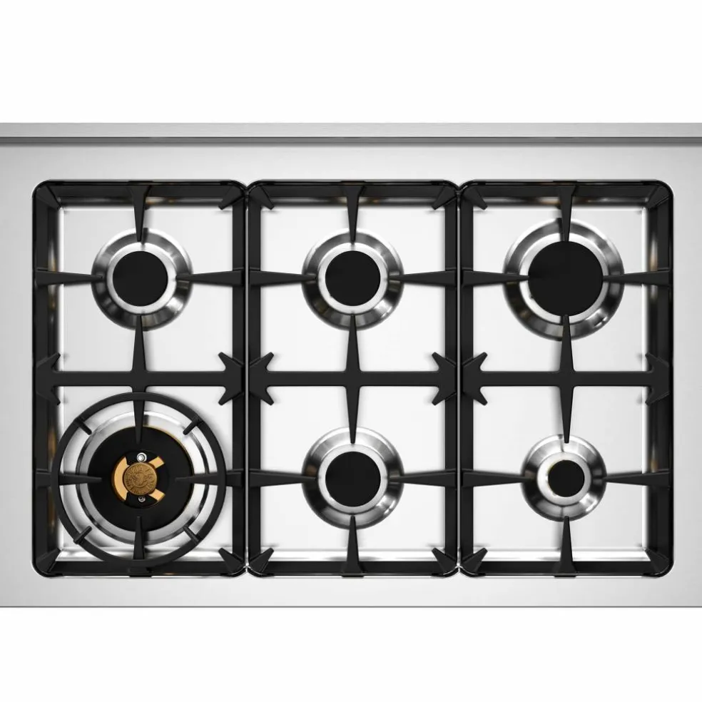 PRO96L1EART2 Professional gasskomfyr 90 cm med 6 brennere og 1 ovn, oransje