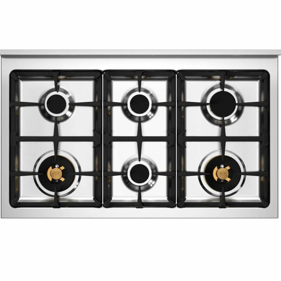 PRO106L2EART2 Professional gasskomfyr 100 cm med 6 brennere og 2 ovner, oransje
