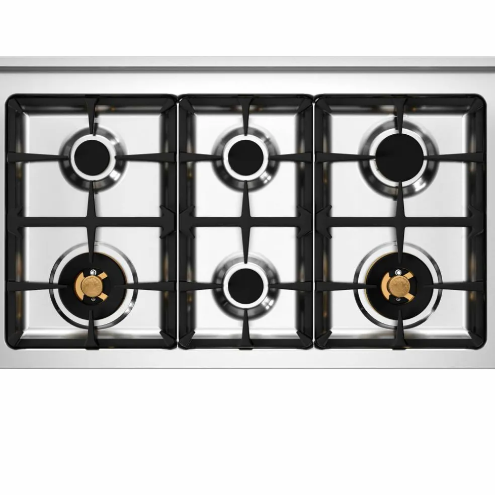 PRO106L2EART2 Professional gasskomfyr 100 cm med 6 brennere og 2 ovner, oransje