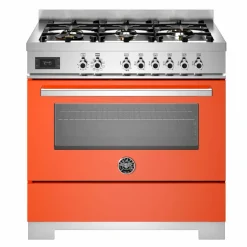 PRO96L1EBIT2 Professional gasskomfyr 90 cm med 6 brennere og 1 ovn, hvit