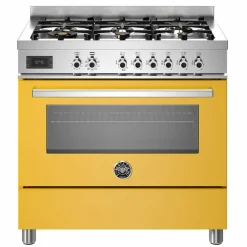 PRO96L1EBIT Professional Gasskomfyr med ovn 90 cm, Hvit