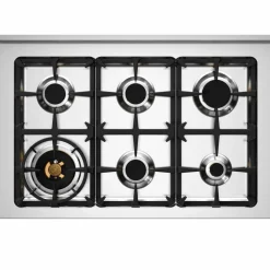 PRO96L2EBIT2 Professional gasskomfyr 90 cm med 6 brennere og 2 ovner, hvit