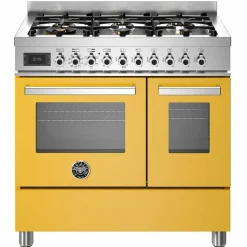 PRO96L2EBIT Professional Gasskomfyr med dobbelovn 90 cm, Hvit