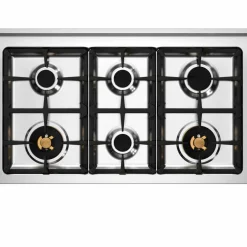PRO106L2EGIT2 Professional gasskomfyr 100 cm med 6 brennere og 2 ovner, gul