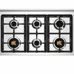 PRO106L2EGIT2 Professional gasskomfyr 100 cm med 6 brennere og 2 ovner, gul