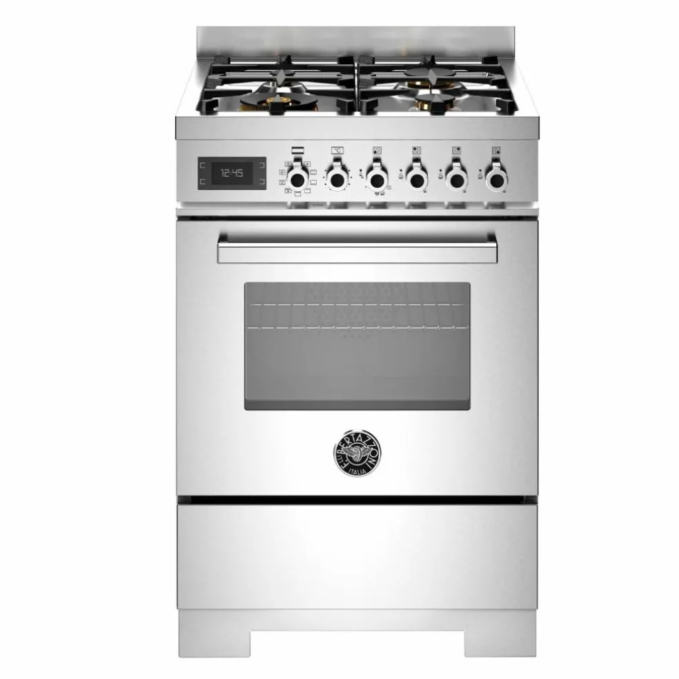 PRO64L1EGIT2 Professional gasskomfyr 60 cm med 4 brennere og 1 ovn, gul