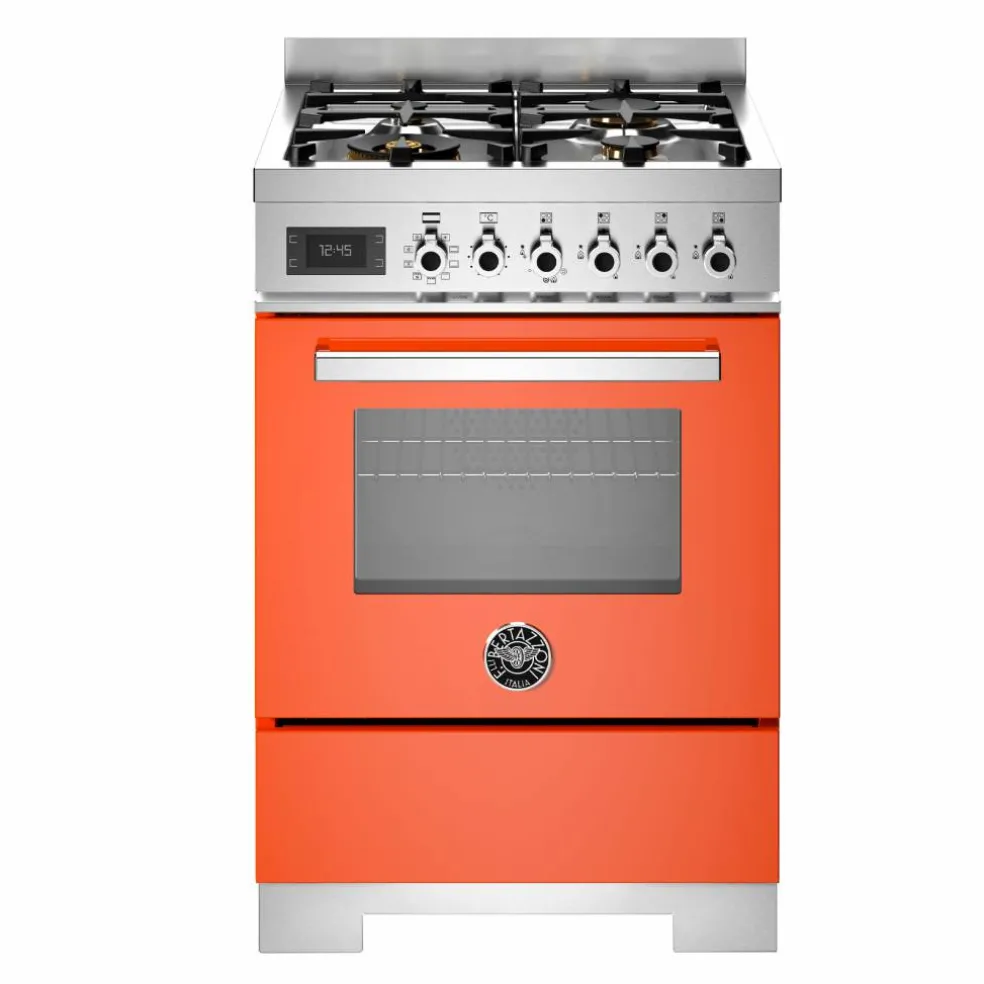 PRO64L1EGIT2 Professional gasskomfyr 60 cm med 4 brennere og 1 ovn, gul