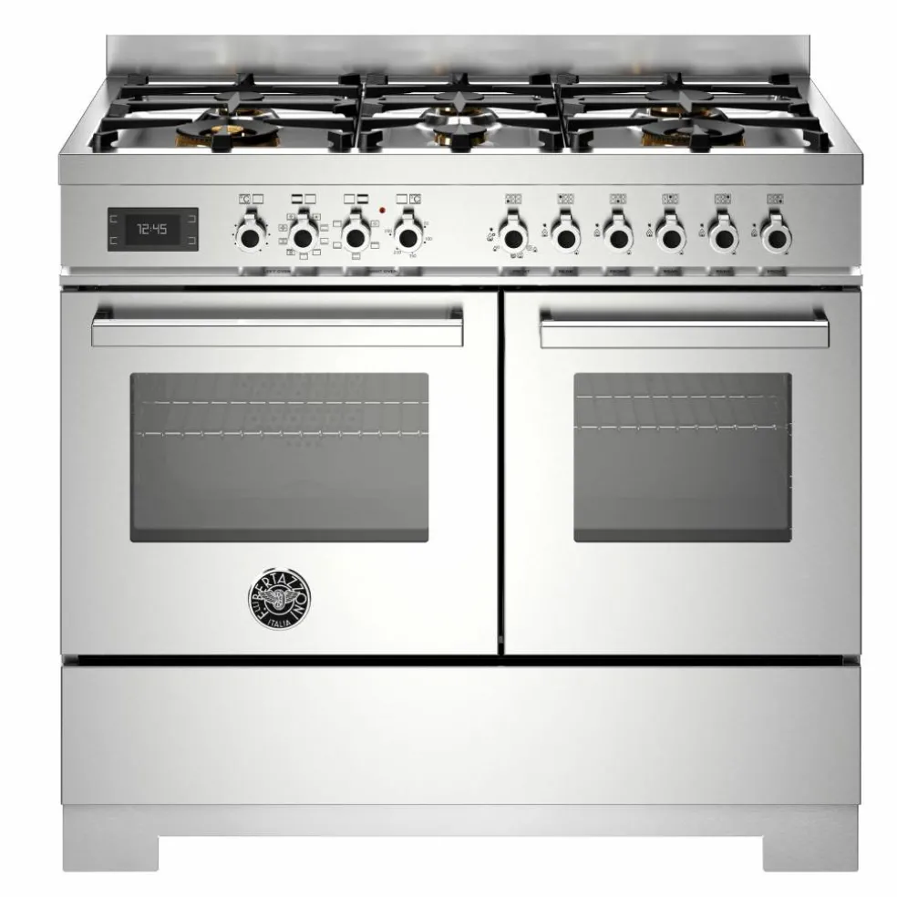 PRO106L2ENET2 Professional gasskomfyr 100 cm med 6 brennere og 2 ovner, svart
