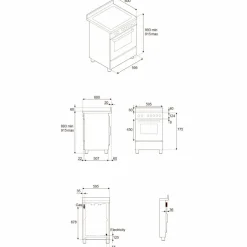 PRO64L1EROT2 Professional gasskomfyr 60 cm med 4 brennere og 1 ovn, rød