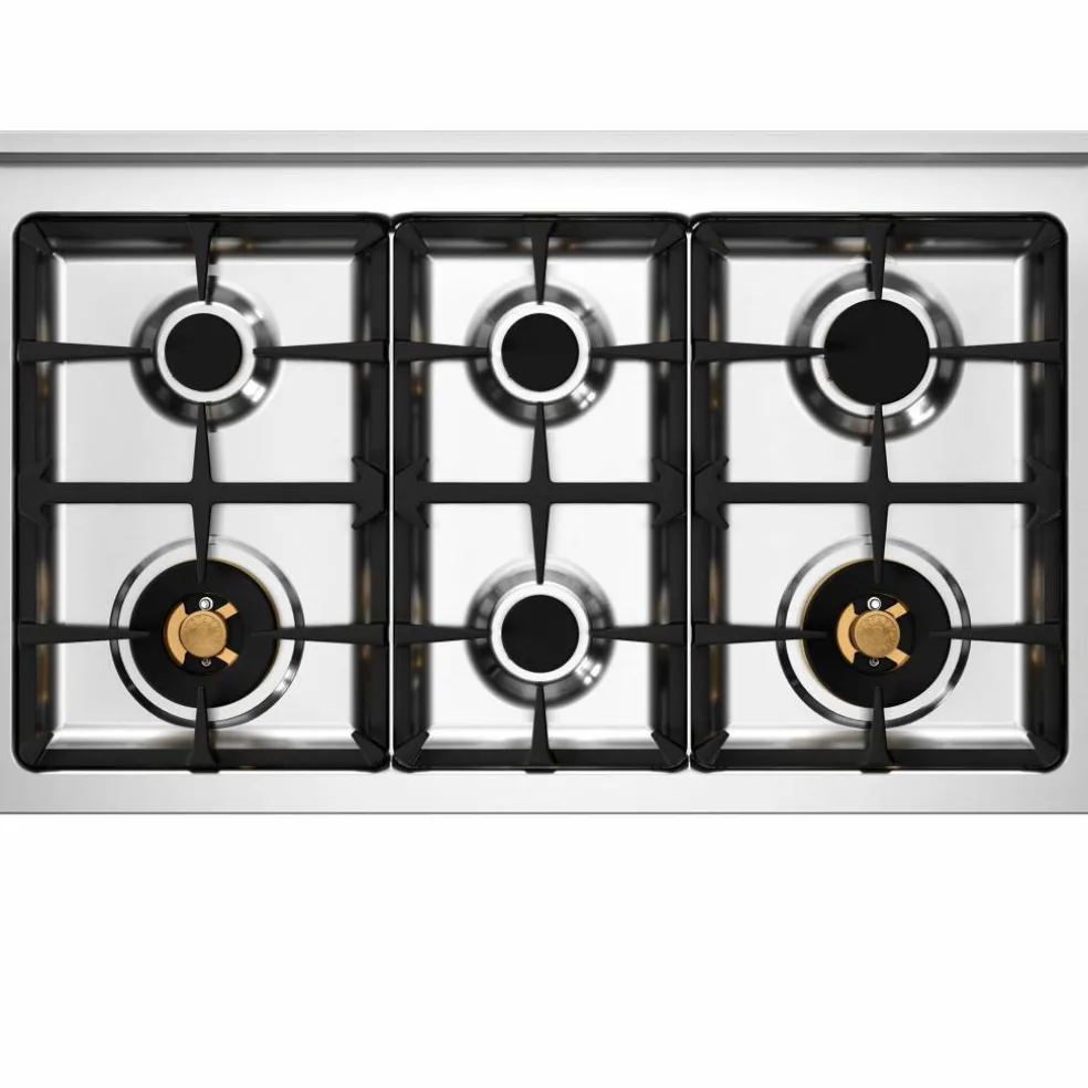PRO106L2EROT2 Professional gasskomfyr 100 cm med 6 brennere og 2 ovner, rød