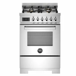 PRO64L1EXT2 Professional gasskomfyr 60 cm med 4 brennere og 1 ovn, rustfritt stål