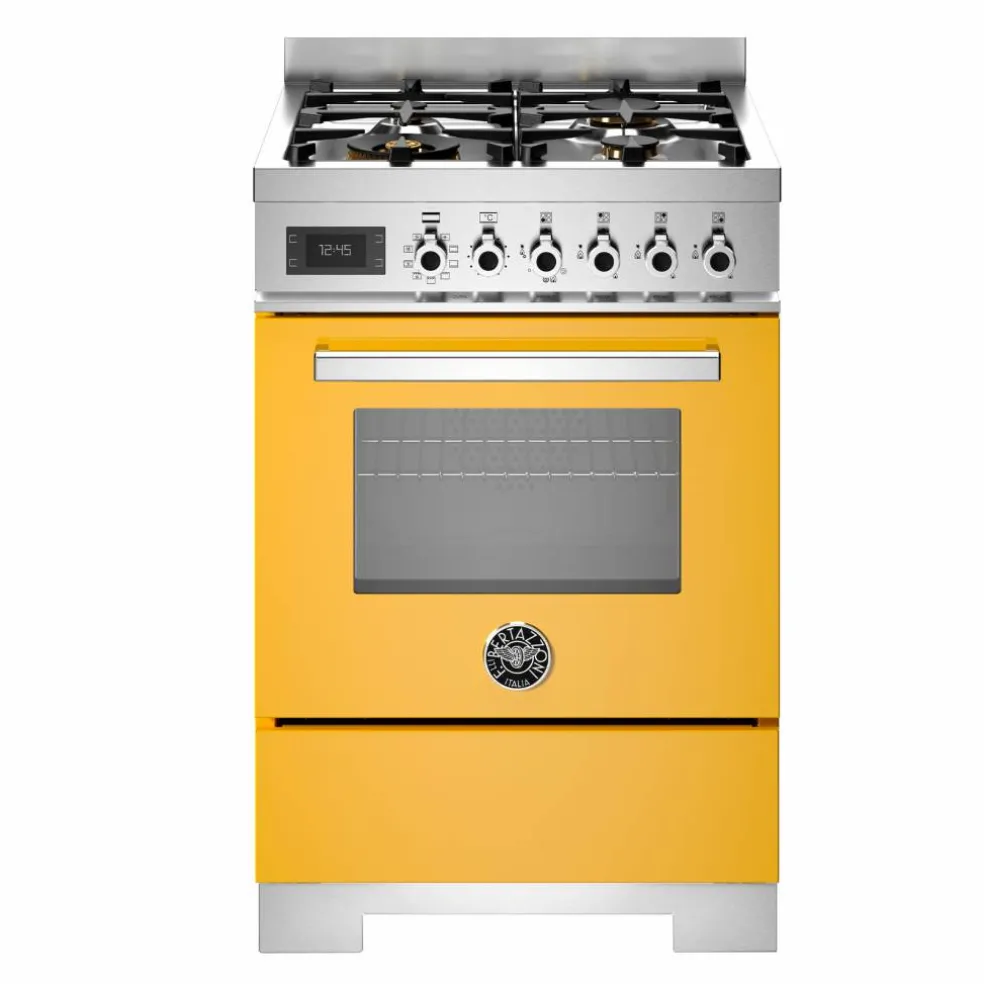 PRO64L1EXT2 Professional gasskomfyr 60 cm med 4 brennere og 1 ovn, rustfritt stål