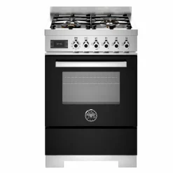 PRO64L1EXT2 Professional gasskomfyr 60 cm med 4 brennere og 1 ovn, rustfritt stål