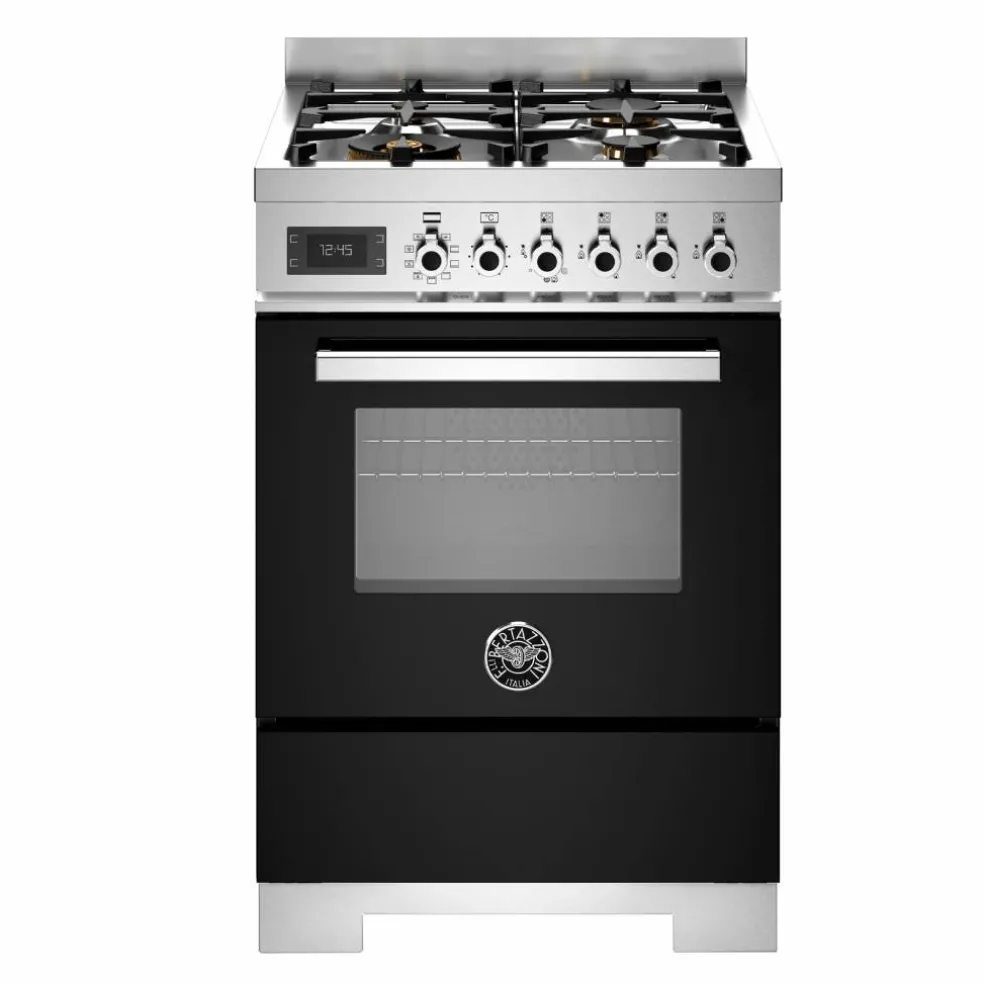 PRO64L1EXT2 Professional gasskomfyr 60 cm med 4 brennere og 1 ovn, rustfritt stål