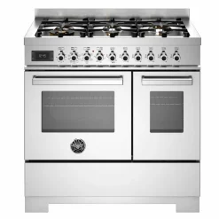 PRO96L2EXT2 Professional gasskomfyr 90 cm med 6 brennere og 2 ovner, rustfritt stål