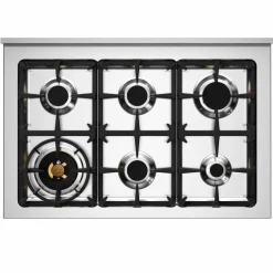 PRO96L2EXT2 Professional gasskomfyr 90 cm med 6 brennere og 2 ovner, rustfritt stål