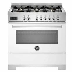 PRO96L1EXT2 Professional gasskomfyr 90 cm med 6 brennere og 1 ovn, rustfritt stål