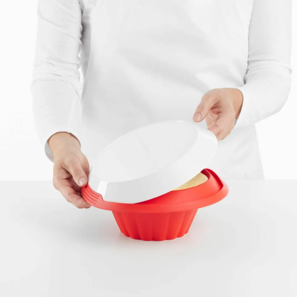 Puddingform med fat, rød